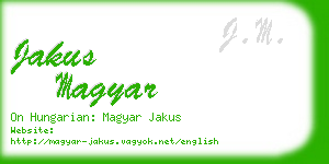 jakus magyar business card